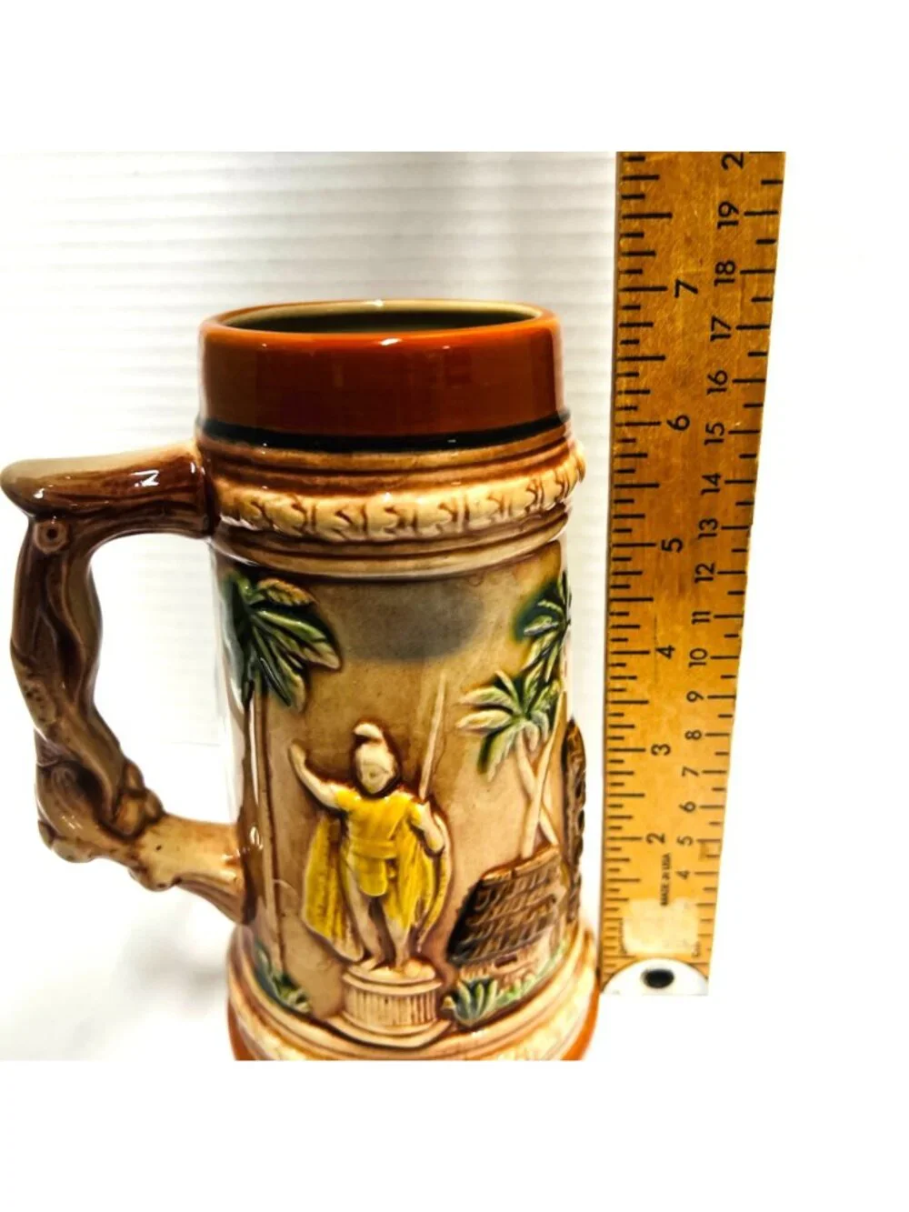 Vintage ceramic beer stein, Iolani Palace, Hawaii, made in Japan, EUC